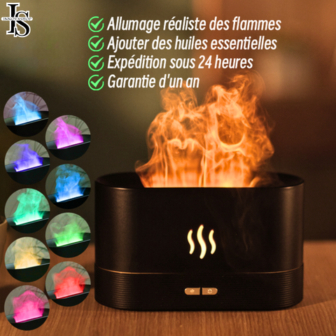 Humidificateur d'air Flamme "AURA" + Huile Essentielle