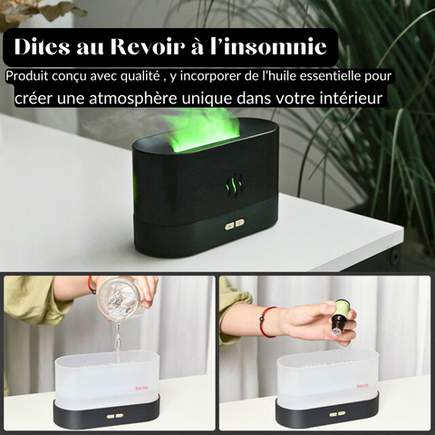 Humidificateur d'air Flamme "AURA" + Huile Essentielle