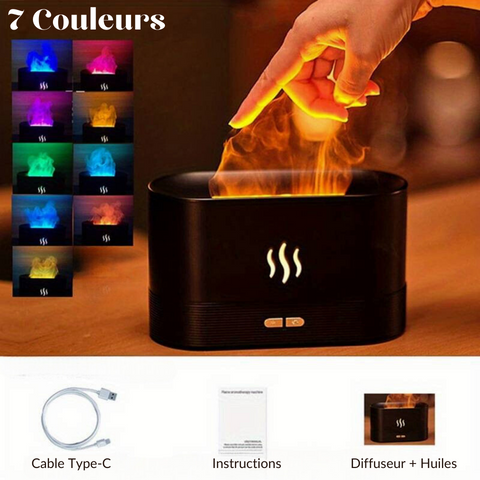 Humidificateur d'air Flamme "AURA" + Huile Essentielle